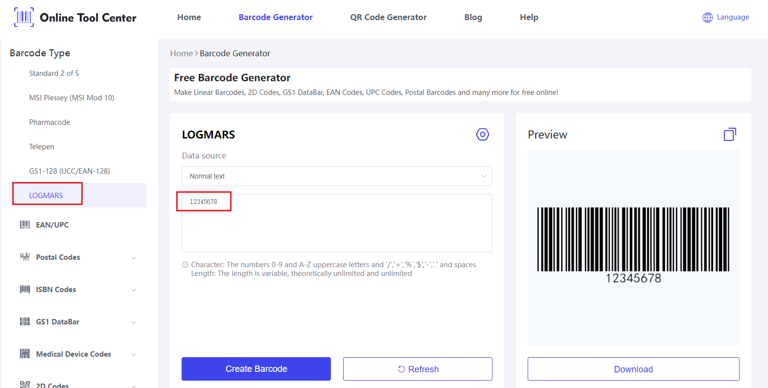 Create LOGMARS barcodes.png