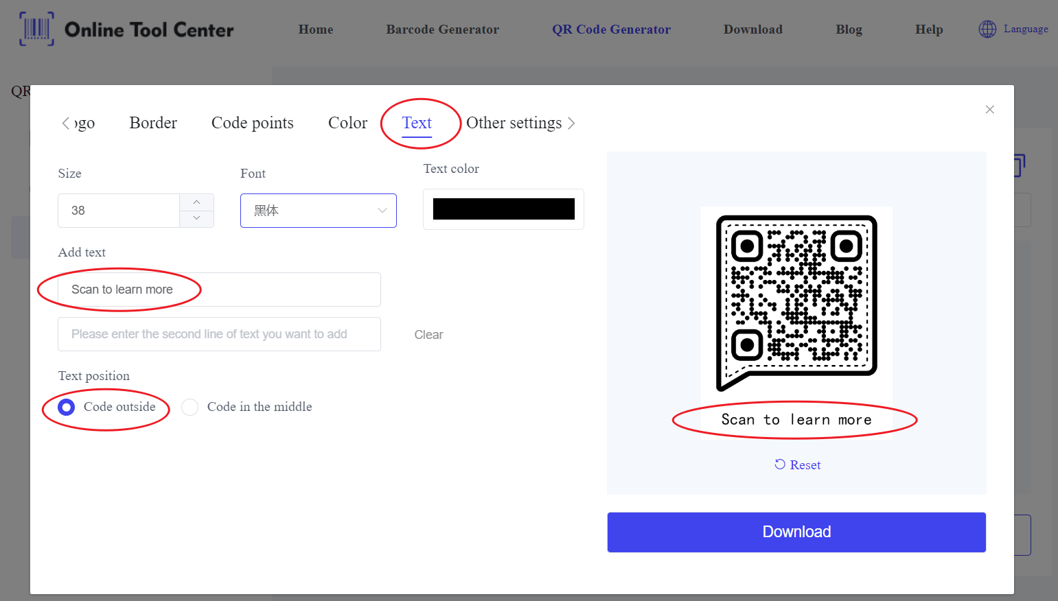 Create QR code with a call to action.png