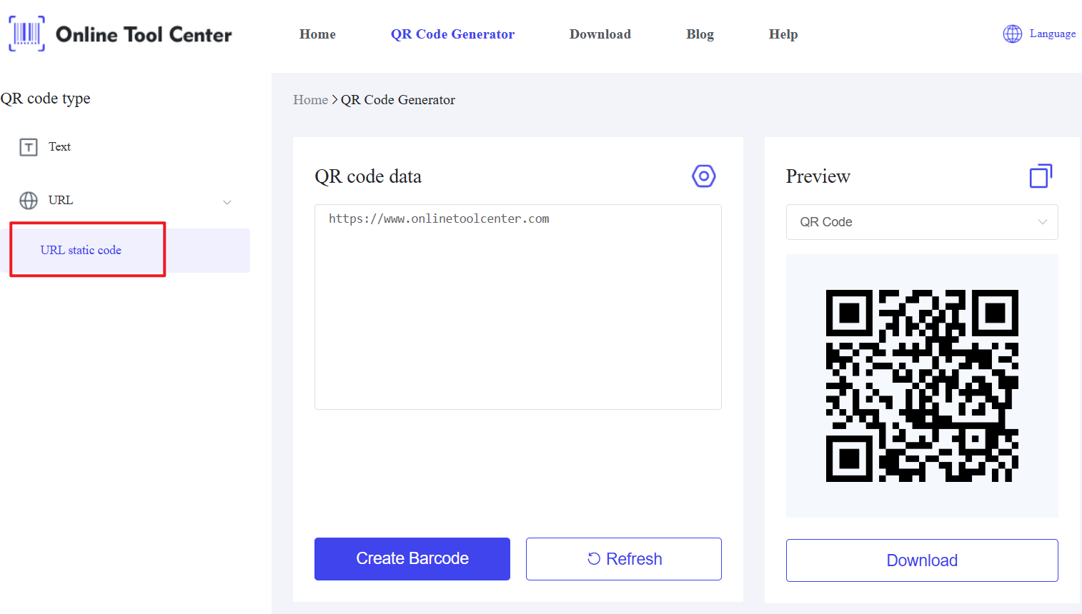 URL QR Code generator