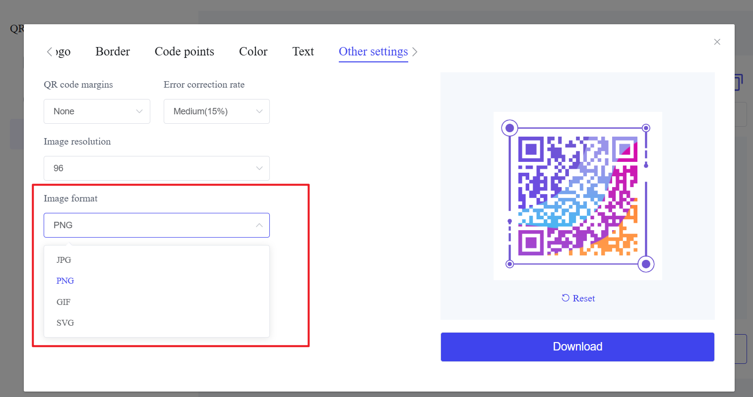 qr code format